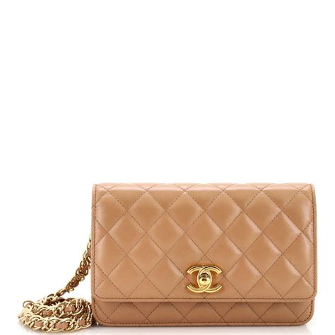 chanel turnlock wallet on chain full flap